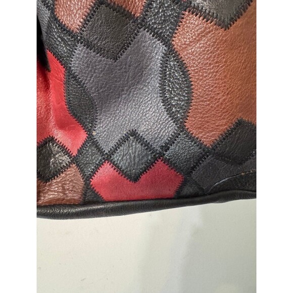 LOCKHEART Y2K MULTICOLOR LARGE LEATHER BAG/SACHEL NO SHOULDER STRAP - Picture 11 of 12